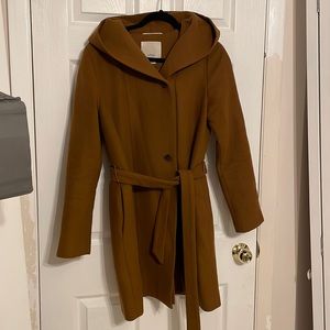 Wilfred Cigar wool coat with hood